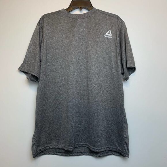 Reebok Tee Shirt Dri Fit Solid Gray Short Sleeve Crew Neck 100% Polyester XL - Picture 9 of 9